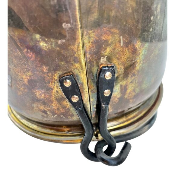 Brass Bucket Pot Planter Handmade Cast Iron Handle - Picture 13 of 13